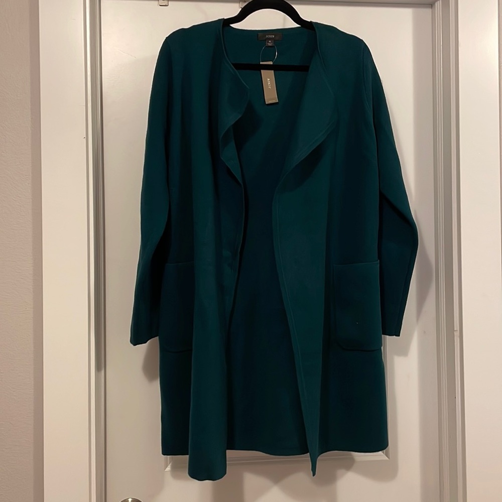 NWT Juliette collarless sweater-blazer Medium Dark Spruce